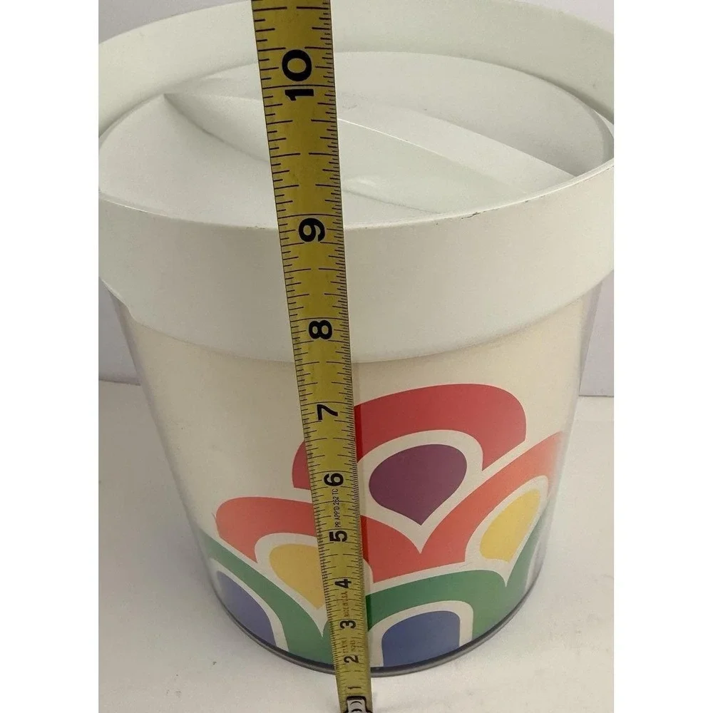 Vintage Thermo-Serv Insulated Ice Bucket Rainbow Retro‎ 70s 80s Dopamine Decor